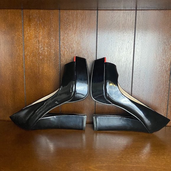 Bonnibel Peep Toe Platform Heels Size 6 Black Orange - Picture 5 of 8